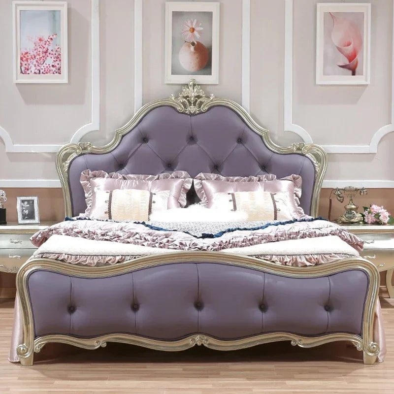 Queen Luxury Kids Double Bed Modern High End Twin Frame Double Bed Headboard Wood Cama Lit Deux Place Furniture For Bedroom