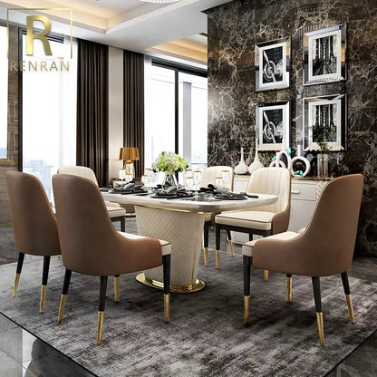 Foshan Furniture New Design High Quality Luxury Dining Room Home Furniture Dining Table And Chair Set