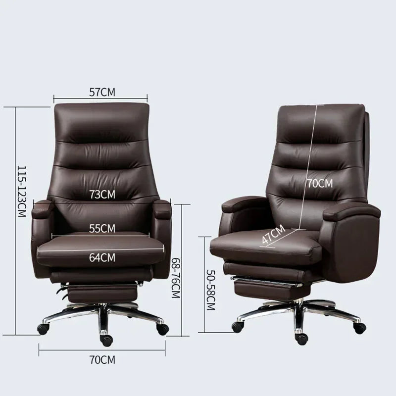 Footrest Extendable Office Chair Ergonomic Leather Massage Function Luxury Living Room Chair Executive Silla Oficina Furniture