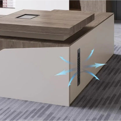 L Shaped Office Desk Computer Minimalist Executive Workbench Shelf Executive Desk Table Storage Bureau Meuble Modern Furniture