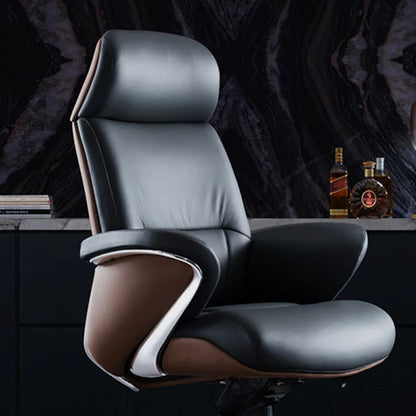 Leather Office Chair Free Shipping Black Designer Nordic Office Chair Back Support Lounge Home Silla Oficina Computer Armchair