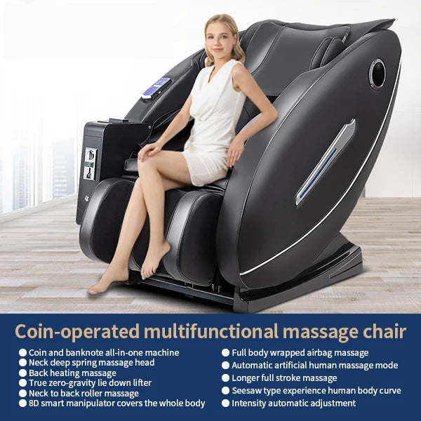 Belove 2023 new design 3d 4d zero gravity luxury coin operated commercial massage chair vending massage chair