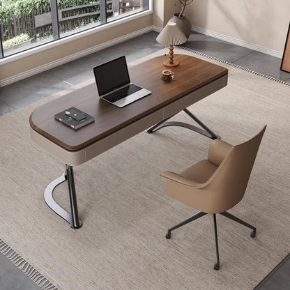 Meeting Workstation Modern Desk Writing Executive Drawers Wood Work Table Console Computer Tavolo Da Lavoro Office Furniture