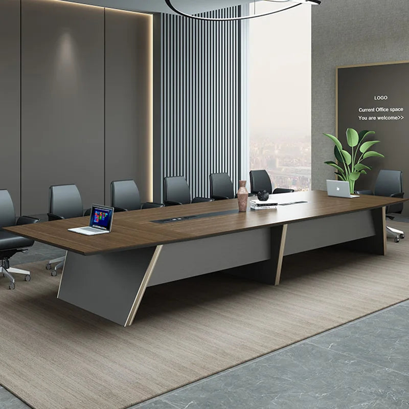 Luxury Study Meeting Table Angle Beauty Reception Shelves Table Design Computer Tavolo Riunioni Office Furniture OK50HY