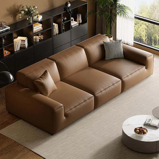 European Living Room Sofa Genuine Leather Luxury Modular Sofa Comfortable Lounge Divano Soggiorno Di Lusso Modern Furniture