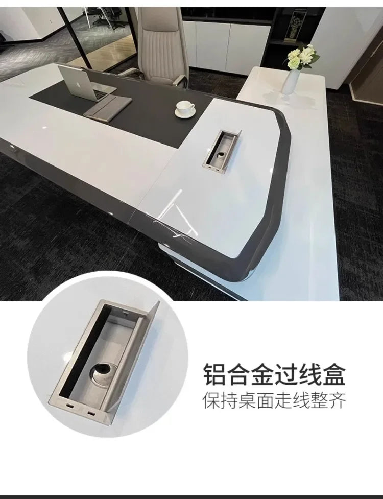 Luxury Paint Boss Desk Modern Minimalist Office Desks President Executive L-shaped Computer Work Mesa Office Furniture KMOD