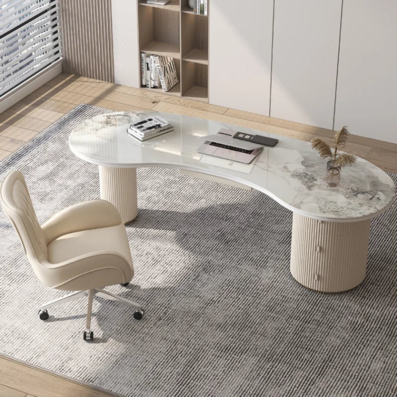 White Standing Computer Desk Table Storage Modern Executive Office Desk Table Luxury Table Pour Ordinateur Home Furniture