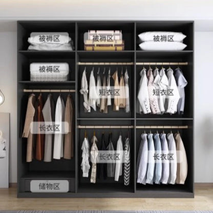 Organizer Shelve Wardrobe Black Luxury Modern Room Closet Wardrobe Multilayer Shelf Armario Ropero Dormitorio Bedroom Furniture