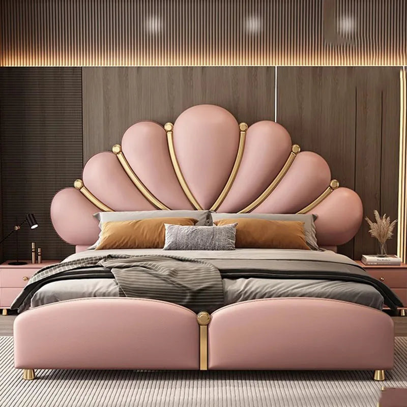 Kids European Double Bed Royal Wood King Headboard Frame Double Bed Modern Wood Boys Cama Matrimonio Furniture For Bedroom