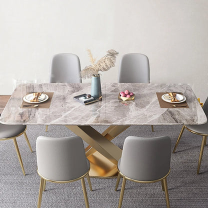 New Luxury Nordic Glossy Marble Dining Table For 6 People Creative Large And Small Family Mesa Plegable Home Furniture FGM