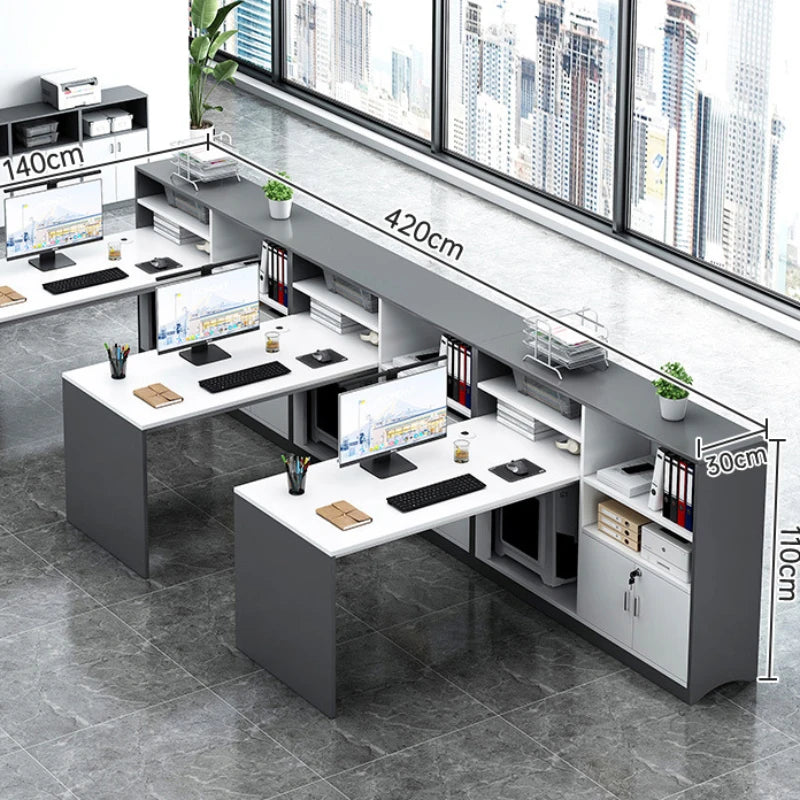 Employee Combination Office Desks Simplicity Modern Double Person Computer Office Desks Bureau Meuble Working Equipment QF50OD