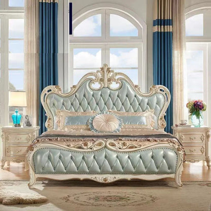 European Headboard Frame Double Bed House King Size Luxury Room Double Bed Princess Modern Letto Matrimoniale Bedroom Furniture