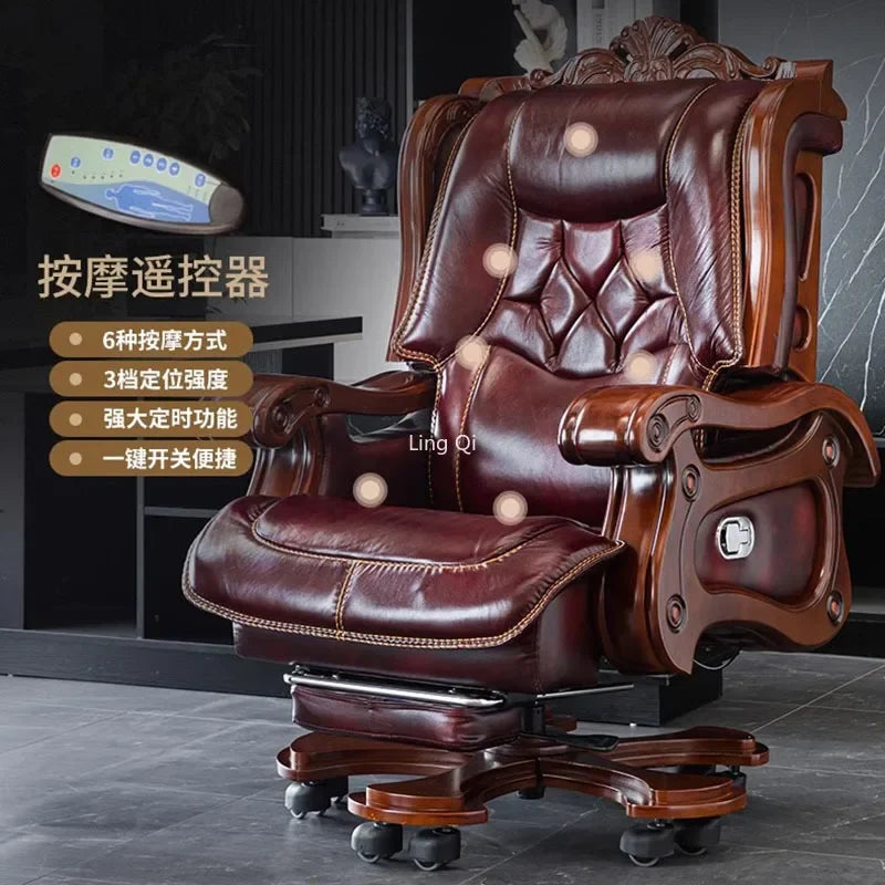 Home Long Sitting Office Chair Rotatable Leather Luxury Executive Gaming Chair Ergonomic Comfy Cadeira Gamer Office Furniture