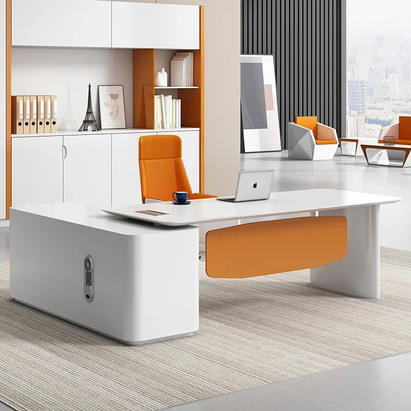 Minimalist Modern White Desk Tables Executive Set Fashion Ideas Work L Shape Office Desk Wooden Arredo Ufficio Home Furniture