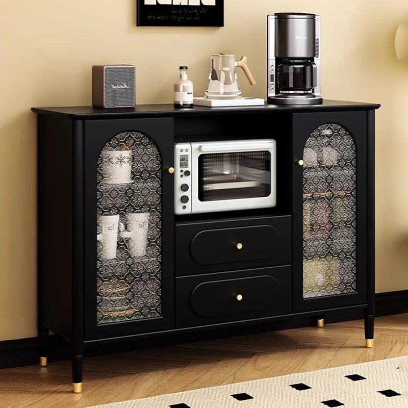 Kitchen Bar Black Sideboard Buffet Solid Wood Storage Entrance Hall Cabinet Luxury Corner Muebles De Cocina Bedroom Furniture