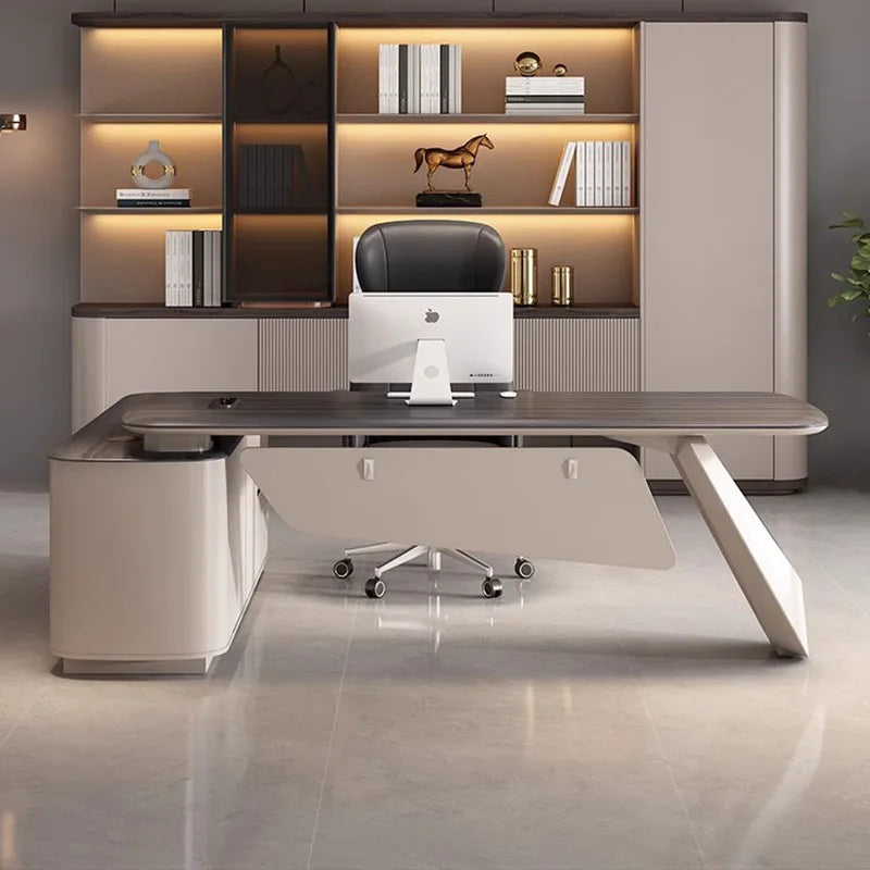 Computer Drawers Office Desk Writing Storage Workstation Designer Corner Executive Office Desk Luxury Mesa Escritorio Furniture