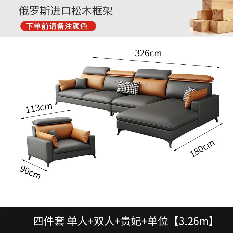 Sectional Bed Sofa Couch Modern Lounge Sofa Recliner Nordic Muebles Para El Hogar Italian Sofa Set Living Room Furniture LQQ15XP