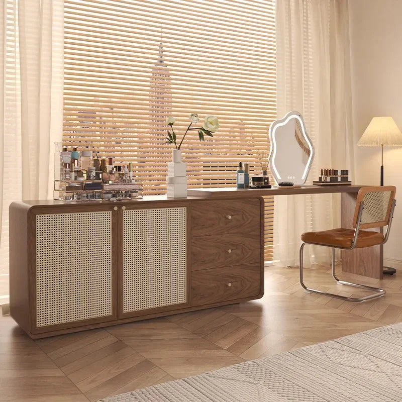 Bedroom Large Dressing Tables Hollywood Mirror European Drawer Dressers Vanity Table with Led Mirror Organizer Bedroom Furniture