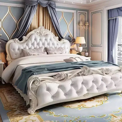 Queen Luxury Aesthetic Bed Under Storage King Size Salon Bedroom Twin Bed Modern Wood Leather Letto Matrimoniale Room Furniture