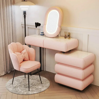 ELife vanity table pink multifunction kids corner placement mobile luxury dressers transportable kaptafel bedroom furniture