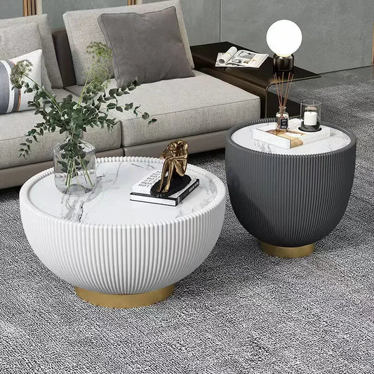 Luxury Modern Minimalist Coffee Tables for Living Room Creative Design Sofa Side Table Round Rock Board Center Table Furniture