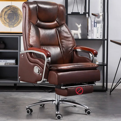 Fancy Luxairy Rotating Office Chair Leather Olive Drab Lounge Ergonomic Office Chair Nordic High Back Cadeiras Salon Furniture