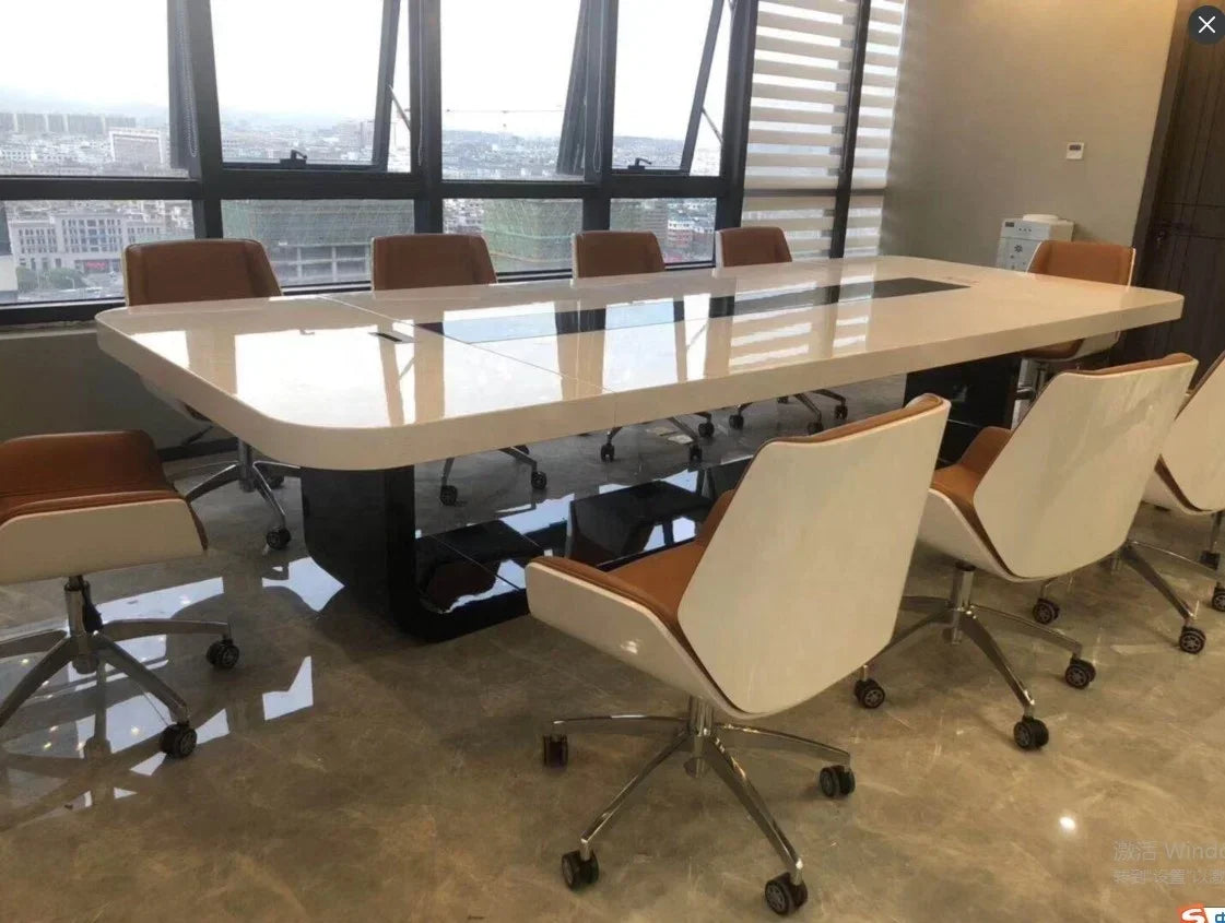 Conference Room Table Design Office White Quartz Stone Corians Marble Top Modern Long Conference Table ,Office Desk Table