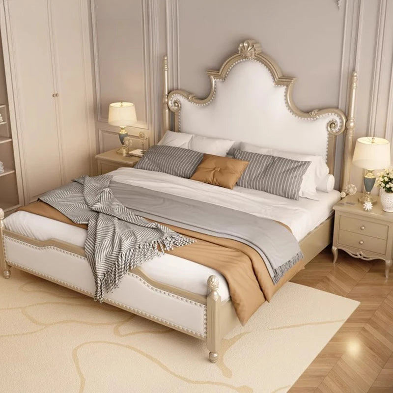 Support Queen Frame Double Bed Modern Nordic Luxury King Size Double Bed Room Princess Cama Matrimonial Bedroom Furniture