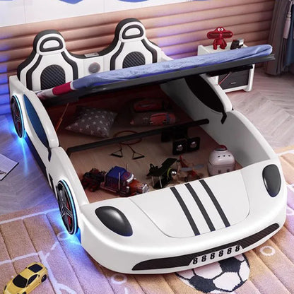 High End European Double Bed Car Modular Boys Modern King Kids Double Bed Luxury Salon Wood Cama De Casal Bedroom Decoration