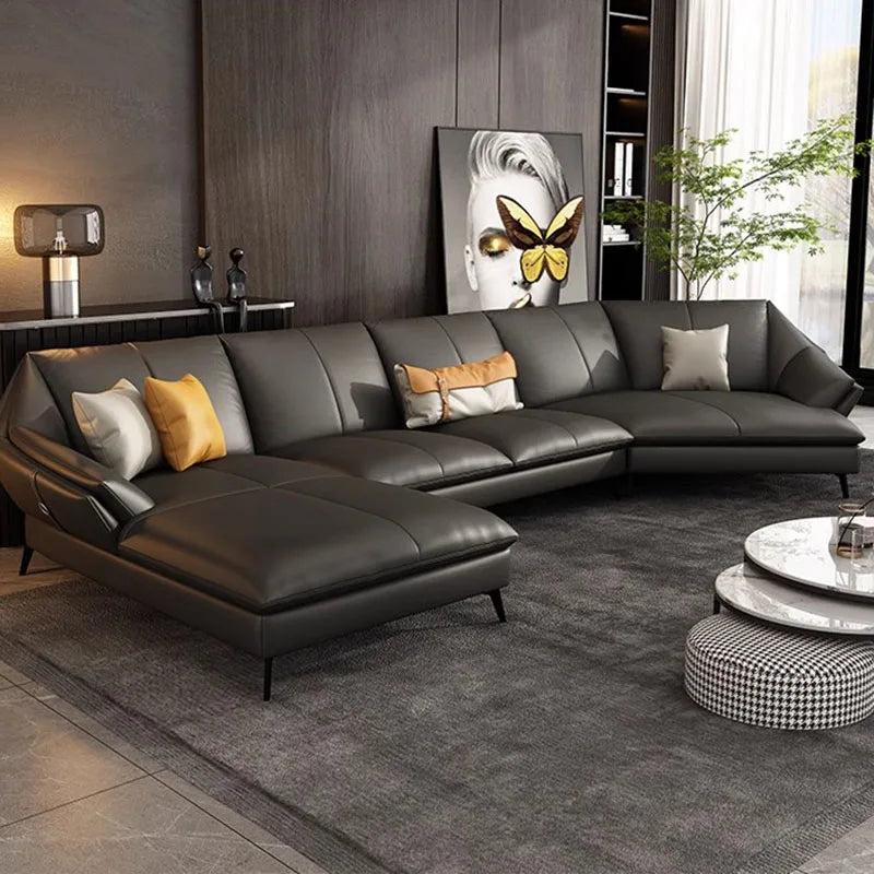 Chaise Lounge Floor Living Room Sofas Leather Minimalist Recliner Living Room Sofas Office L Shape Muebles Home Furniture