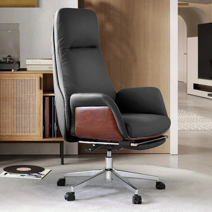 Leather Office Chair Boss Armrest Gaming Modern Design Luxury Comfort Office Chair Adjustable Glides Cadeira Room Furniture