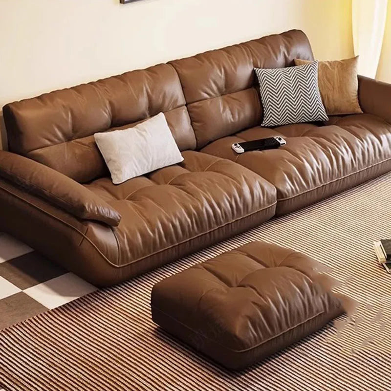 Cozy Living Room Sofas Modern Nordic Recliner Leather Lazy Puffs Sofa Reading Lounge Love Seat Woonkamer Banken Home Furniture