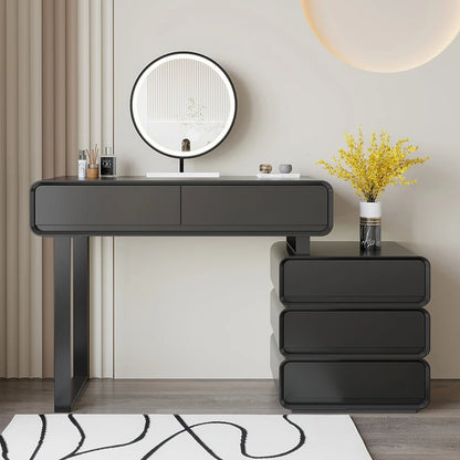 Black Girls Makeup Vanity Table Dresser Stand Drawer Mirror Makeup Table Women Bedroom Coiffeuse De Chambre Home Furniture