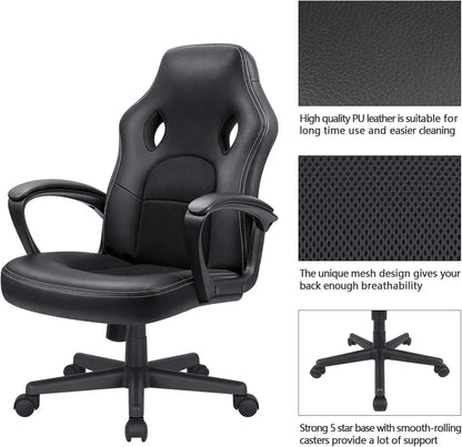 Office Gaming Chair High Back Leather