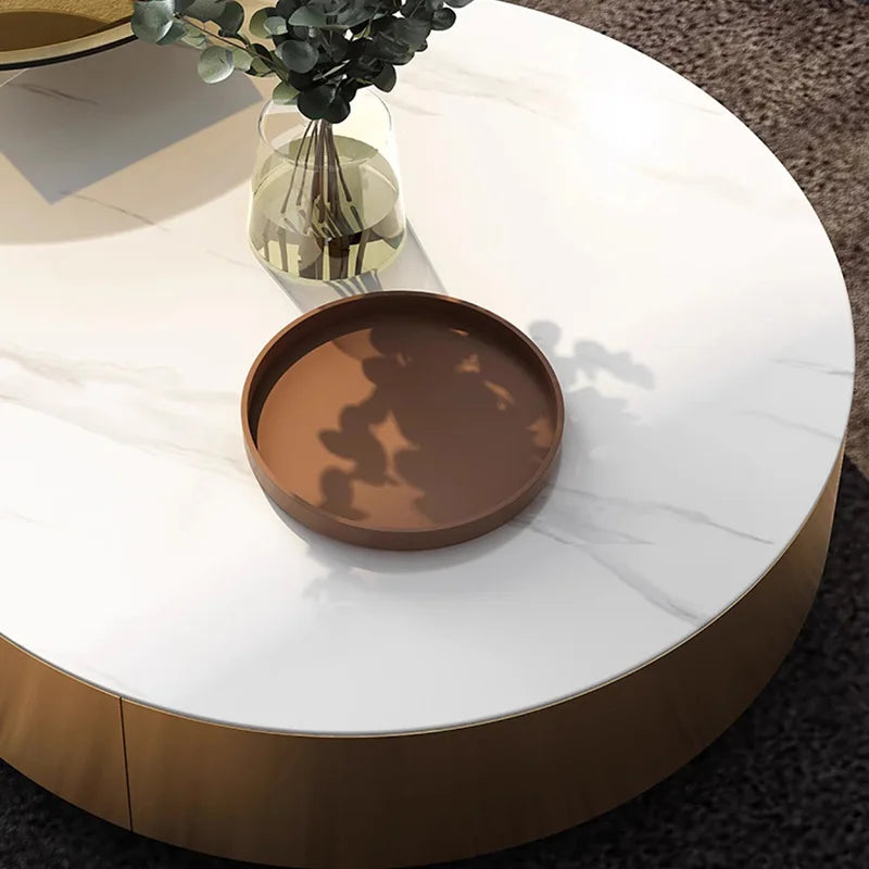 Luxury Round Coffee Tables Center Floor Metal Living Room Designer Dining Coffee Tables Console Muebles Hogar Home Furniture