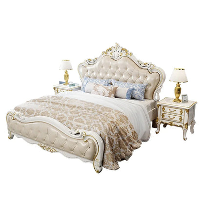 Luxury Headboard Frame Double Bed Modern Wooden Queen Living Room Double Bed Hotel Modern Cama Matrimonial Bedroom Furniture