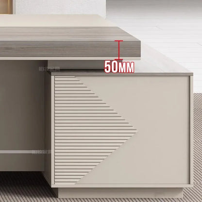 Luxury Console Office Desk Wooden L Shaped Executive Drawers Organizer Desk Table Computer Mesa De Escritorio Office Furniture