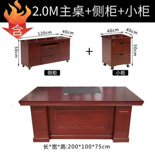 President Luxury Desk Table Non Slip Ma Office Drawers Writing Free Shipping Desk Table Boss Modern Mesa Escritorio Furniture