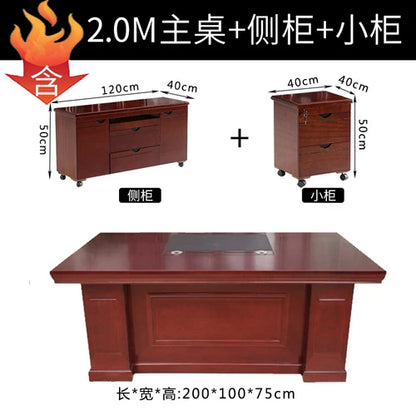 President Luxury Desk Table Non Slip Ma Office Drawers Writing Free Shipping Desk Table Boss Modern Mesa Escritorio Furniture