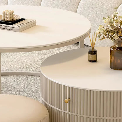 Oval Coffee Table Center White Round Console Modern Table Side Living Room Accent Muebles Para El Hogar Home Decorations