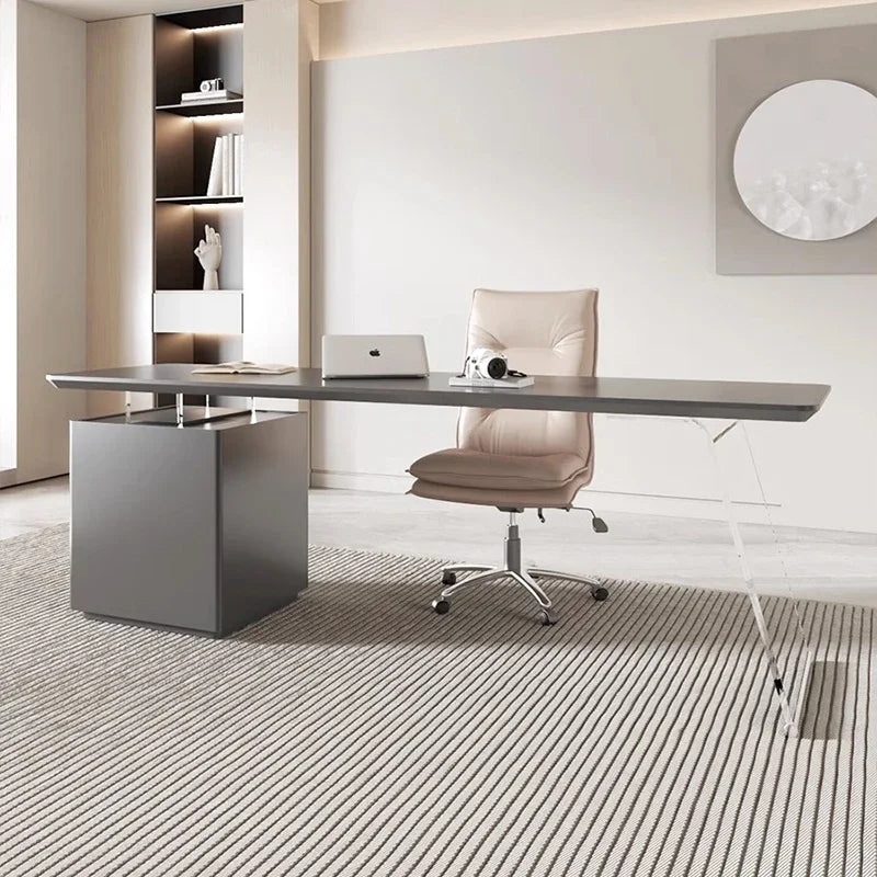 White Conference Desk Tables Executive Studio Designer Fashion Modern Simple Storage Office Desk Wood Mesa Escritorio Furniture