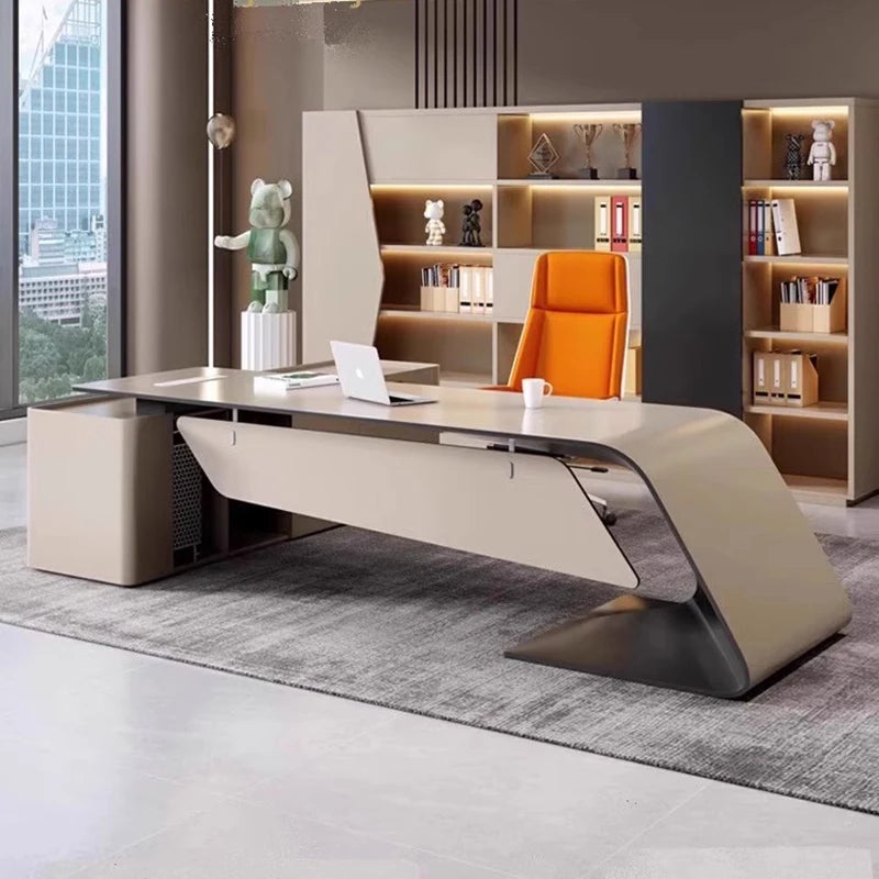 Computer Counter L Shape Work Table Corner Desktop Executive Office Desk Luxury Meeting Tavolo Scrivania Ufficio Furniture