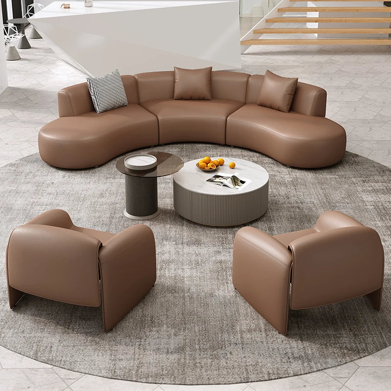 Adults Leather Sofa Back Cushion Vintage Grande Office Sectional Support Style Room Simple Sofa Design Fauteuil Round Furniture