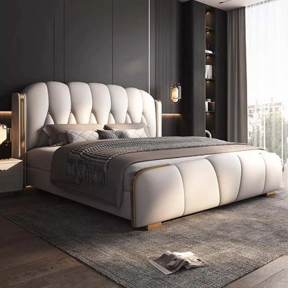 Luxury Aesthetic Couple Bed Queen Size Nordic Hotel Bedroom Bed Storage Modern Cama Casal Multifuncional Home Furniture