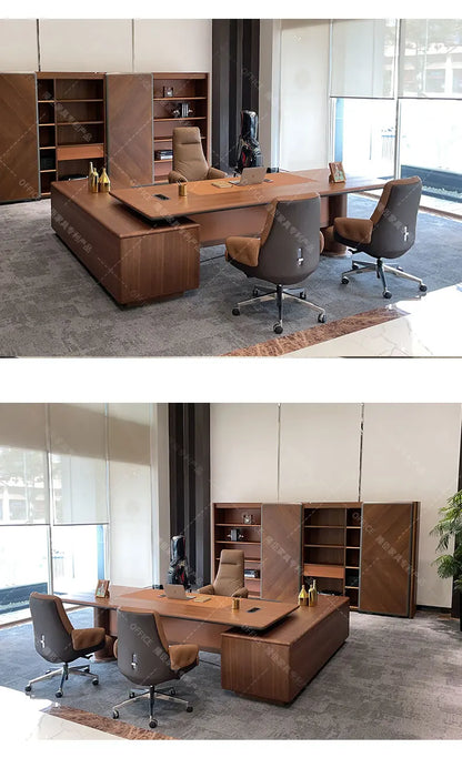 Office furniture Solid wood furniture president desk chairman big class platform light luxury boss executive platform