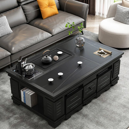 Clear Living Room Coffee Table Modern Design Wood Floor Nordic Coffee Table Minimalist Black Beistelltisch Furniture For Home