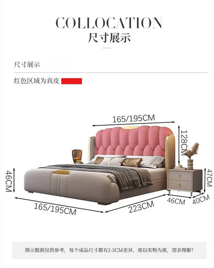 Queen Support Frame Double Bed Luxury King Size Twin Living Room Double Bed Princess Girls Cama Matrimonial Bedroom Furniture