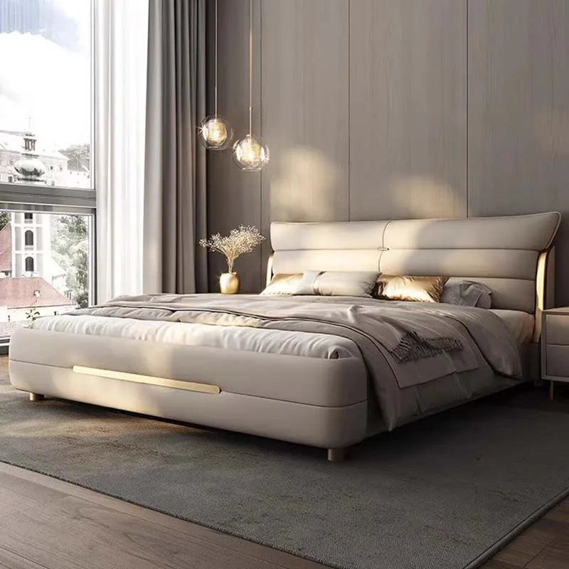 Modern Aesthetic Bed Multifonction Organiser King Size Double Bed Storage Space Marco De Cama Queen Moderno Luxury Furniture