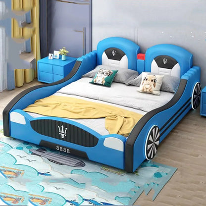 Wood Modern Bed Bases Kids Frames Aesthetic Boys Twin King Car Bed Luxury Children Design Letto Matrimoniale Bedroom Furniture