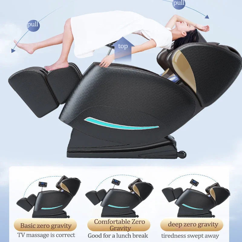 Zero Gravity Smart Electric Head Massage Beds Recliner White Relaxing Rocking Brown Massage Chair Household Salon Furniture